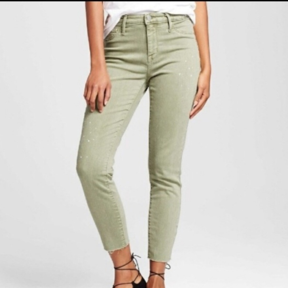 Green Paint Slatter High-rise Denim Leggings